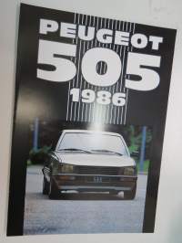 Peugeot 505 1986 -myyntiesite / brochure