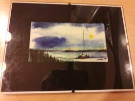 Tamperelaisen Mari Talan vesivärityö vuodelta 1985. Kehyksissä  18 x 24 cm. Itse  työ  8.5 x 15 cm