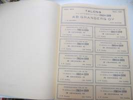 A.B. Granberg O.Y., Ester Granberg, aktiebrev N:ris 261-270 10 aktier á 100 mk, 1 000 m, Helsingfors 1945 -osakekirja / share certificate
