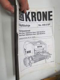 Krone Pyöröpaalaimet  Vario Pack 1500 / Multicut, Vario Pack 1800 / Multicut valmistunumerosta 453 441 alkaen -käyttöohjekirja (nr 440-3 SF)