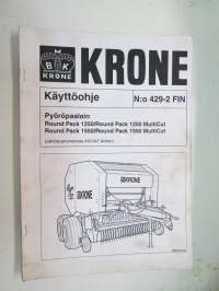 Krone Pyöröpaalain Round Pack 1250 / Multicut, Round Pack 1550 / Multicut valmistunumerosta 433 647 alkaen -käyttöohjekirja (nr 429-2 FIN)