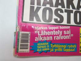 Alibi 2001 nr 7, Mafiapomo Lauri Johansson vannoo kostoa, Kauko "Vilperi" K. Kotkasta poltettiin elävältä, Steen Christensen, Vaarallinen nainen Jaana Punkkinen
