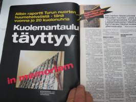 Alibi 1999 nr 12, Turun huumehelvetti, Kiteen seksiralli, Aleksi tappoi Veeran, Raisa Räsänen - katoaminen Tamperella, Miljoonakeikka - 3 täysperävaunua varastettiin