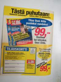 Alibi 1999 nr 12, Turun huumehelvetti, Kiteen seksiralli, Aleksi tappoi Veeran, Raisa Räsänen - katoaminen Tamperella, Miljoonakeikka - 3 täysperävaunua varastettiin