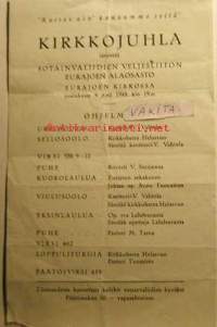 Kirkkojuhla sotainvaliidien veljesliiton Eurajoen alaosasto