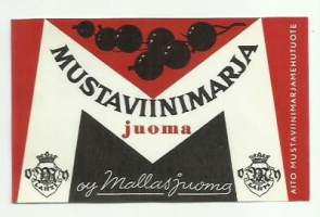 Mustaviinimarja juoma -  juomaetiketti