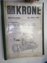 Krone Pyöröpaalain Round Pack 1250 / Multicut, Round Pack 1550 / Multicut valmistunumerosta 411 943 alkaen -käyttöohjekirja (nr 429-2 FIN)