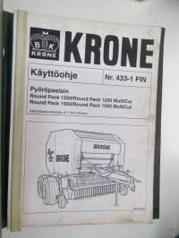 Krone Pyöröpaalain Round Pack 1250 / Multicut, Round Pack 1550 / Multicut valmistunumerosta 411 943 alkaen -käyttöohjekirja (nr 429-2 FIN)