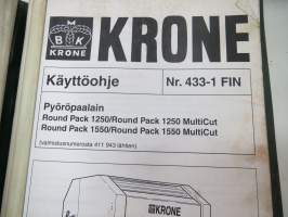 Krone Pyöröpaalain Round Pack 1250 / Multicut, Round Pack 1550 / Multicut valmistunumerosta 411 943 alkaen -käyttöohjekirja (nr 429-2 FIN)