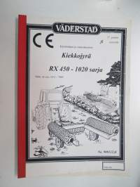 Väderstad Rollex sarja RX 450-1020 Kiekkojyrä valmistusnr. 1313 - 7999 - Käyttöohjeet &amp; varaosaluettelo -Instructions &amp; parts in finnish
