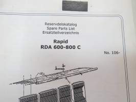 Väderstad Rapid RDA 600-800 C nr. 106-  Reservdelskatalog / Spare parts list / Ersatzteilverzeichnis -varaosaluettelo