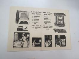 Vesilasku Turun Kaupungin Vesijohdolta - Vattenräkning från Åbo Stads Vattenledning, 31.3.1919 -taustalla kaasukäyttöisten kodinkoneiden mainoskuvia -water bill