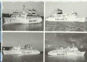 Ms Svea Regina, Wellamo, Aallotar ja Bore I  - laivakortti, laivapostikortti kulkematon