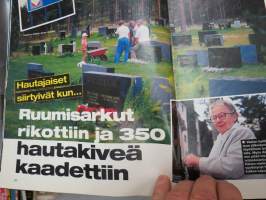 Alibi 2001 nr 1, Miikka Takanen tapettiin Kemissä porukalla, Tauno Pasanen - tytär kertoo - isäni kaunistelee tekojaan, Vaalan mustalettinen sekopää hautausmaalla