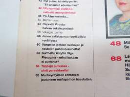 Alibi 2001 nr 3, Kurikan nelossurma - Isä ampui kolme lasta ja itsensä, Tulilahden rikostutkijan haastattelu, Kenneth Salutskij rötöstelee, Huumekunnat, ym.