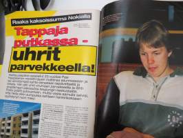 Alibi 2001 nr 3, Kurikan nelossurma - Isä ampui kolme lasta ja itsensä, Tulilahden rikostutkijan haastattelu, Kenneth Salutskij rötöstelee, Huumekunnat, ym.