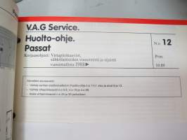 Volkswagen Passat Korjausohjeet, virtapiirikaaviot sähkölaitteiden vianetsintä ja sijaintipaikat 1988- , tehtaan / huollon alkuperäinen kansio