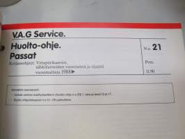 Volkswagen Passat Korjausohjeet, virtapiirikaaviot sähkölaitteiden vianetsintä ja sijaintipaikat 1988- , tehtaan / huollon alkuperäinen kansio