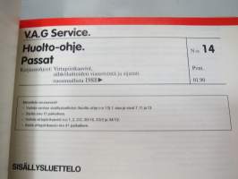 Volkswagen Passat Korjausohjeet, virtapiirikaaviot sähkölaitteiden vianetsintä ja sijaintipaikat 1988- , tehtaan / huollon alkuperäinen kansio