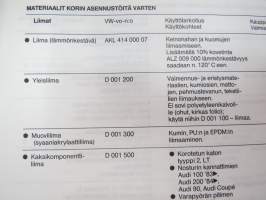 Volkswagen &amp; Audi Service - Korjausohjeet Volkswagen Passat, Korin asennustyöt -service booklet