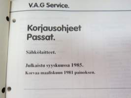 Volkswagen &amp; Audi Service - Korjausohjeet Volkswagen Passat Sähkölaitteet -service booklet