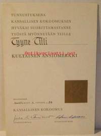 Kokoomuksen   kultainen  ansiomerkki   Huhtikuu 2 päivänä 1970