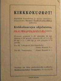 Kirkkolaulujuhlien ohjelmistoa