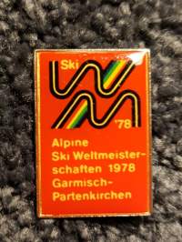 Alpine Ski Weltmeister-schaften 1978 Garmisch-Partenkirchen - pinssi punainen