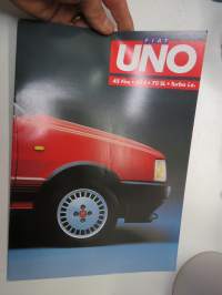 Fiat Uno 45 Fire, 60 S, 70 SL -myyntiesite ruotsiksi / brochure in swedish