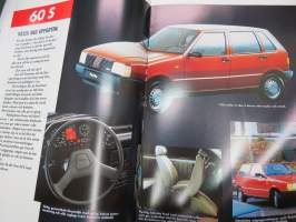 Fiat Uno 45 Fire, 60 S, 70 SL -myyntiesite ruotsiksi / brochure in swedish