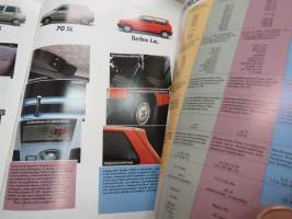 Fiat Uno 45 Fire, 60 S, 70 SL -myyntiesite ruotsiksi / brochure in swedish