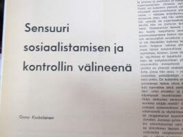 Sensuuri - Jyväskylän ylioppilaslehti 5-vuotisjulkaisu 1966, sisältää monipuolisesti artikkeleita tuolloisesta sensuurista ja sensuurikeskustelusta yhteiskunnassa