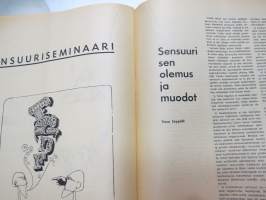 Sensuuri - Jyväskylän ylioppilaslehti 5-vuotisjulkaisu 1966, sisältää monipuolisesti artikkeleita tuolloisesta sensuurista ja sensuurikeskustelusta yhteiskunnassa
