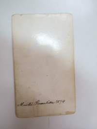 Muistoksi Samulille 1874 -visiittikorttivalokuva, visitcard photo, cdv