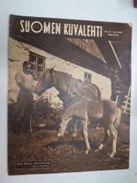 Suomen Kuvalehti 1949 nr 32, 13.8.1949, Raahe 300-vuotias, Maata ja vettä siirtolaiskalastajille, Juoksija Väinö Koskela, Raumalevy, Hellas Bueno kaakaojauhe, ym.