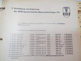 DKW Spezial-Zubehör für Motorräder, Roller und Moped -tarvikeluettelo moottoripyörät, skootterit, mopedit