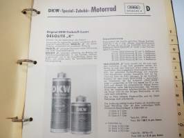 DKW Spezial-Zubehör für Motorräder, Roller und Moped -tarvikeluettelo moottoripyörät, skootterit, mopedit