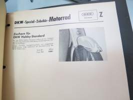 DKW Spezial-Zubehör für Motorräder, Roller und Moped -tarvikeluettelo moottoripyörät, skootterit, mopedit