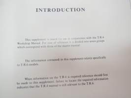 Triumph TR6-PI Workshop Manual Supplement -korjaamokirjan lisäosa