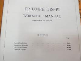 Triumph TR6-PI Workshop Manual Supplement -korjaamokirjan lisäosa