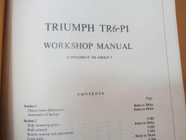 Triumph TR6-PI Workshop Manual Supplement -korjaamokirjan lisäosa