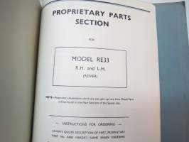 Albion Goods Vehicles - Spre Parts for Model RE33 (Super Reiver) from chassis nr. 69000A... List nr  I, May 1967 -varaosaluettelo