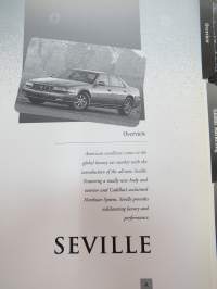 Cadillac Seville 1998 oproduct information -mallivuoden esittelykansio pressikuvineen ym.