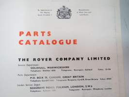 Rover 2000 Parts Catalogue -varaosaluettelo
