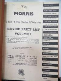 Morris 3-ton, 5-ton series 3 Service Parts List volume I -varaosaluettelo