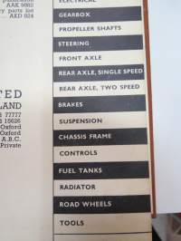 Morris 3-ton, 5-ton series 3 Service Parts List volume I -varaosaluettelo