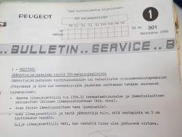 Peugeot 305 -korjaamokirja täydennyslehtineen (Bulletin)