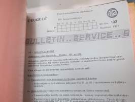 Peugeot 305 -korjaamokirja täydennyslehtineen (Bulletin)