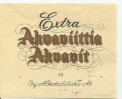 Extra Akvaviittia nr 26 - viinaetiketti / Frencellin kivipaino