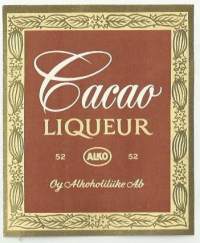 Cacao Liqueur Alko nr 52- viinaetiketti / Frencellin kivipaino